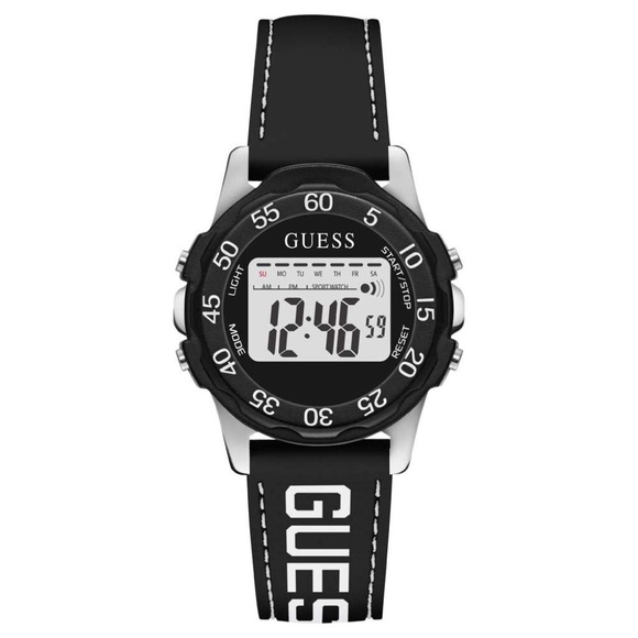 New GUESS Black/Silver/White Sporty UNISEX Watch